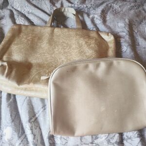 Last Chance! Donating Soon! Vintage Brocade Travel Purse w/ matching Makeup Bag
